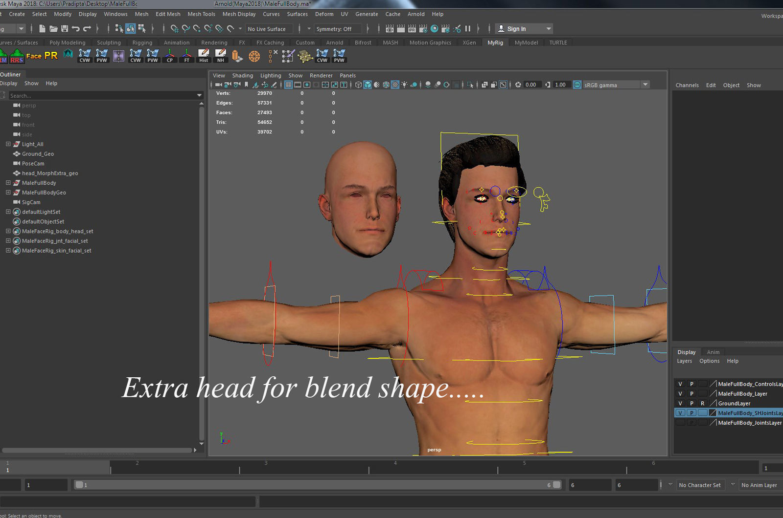 Male Full Body Rig Low-poly 3D model_33
