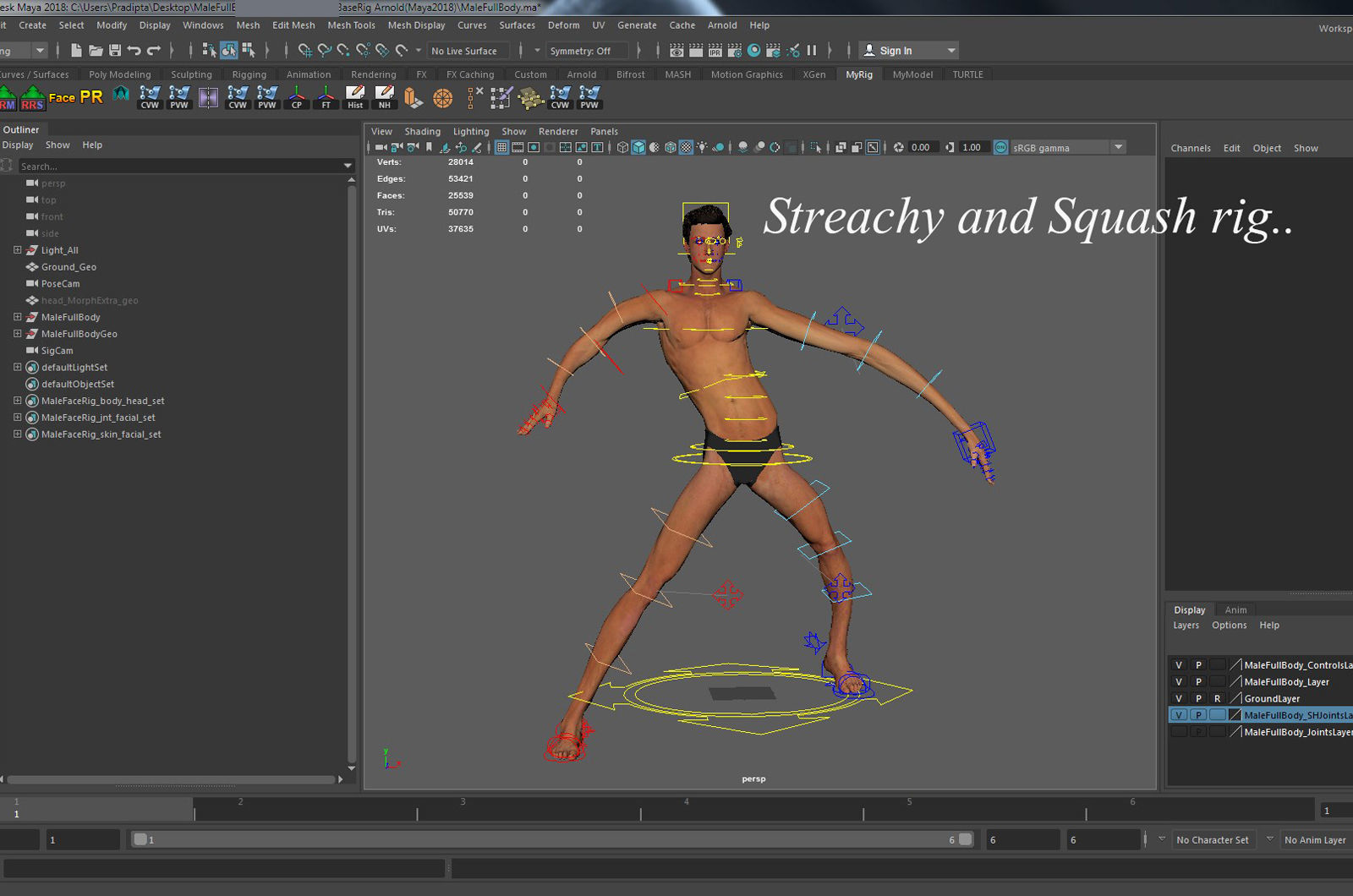 Male Full Body Rig Low-poly 3D model_30