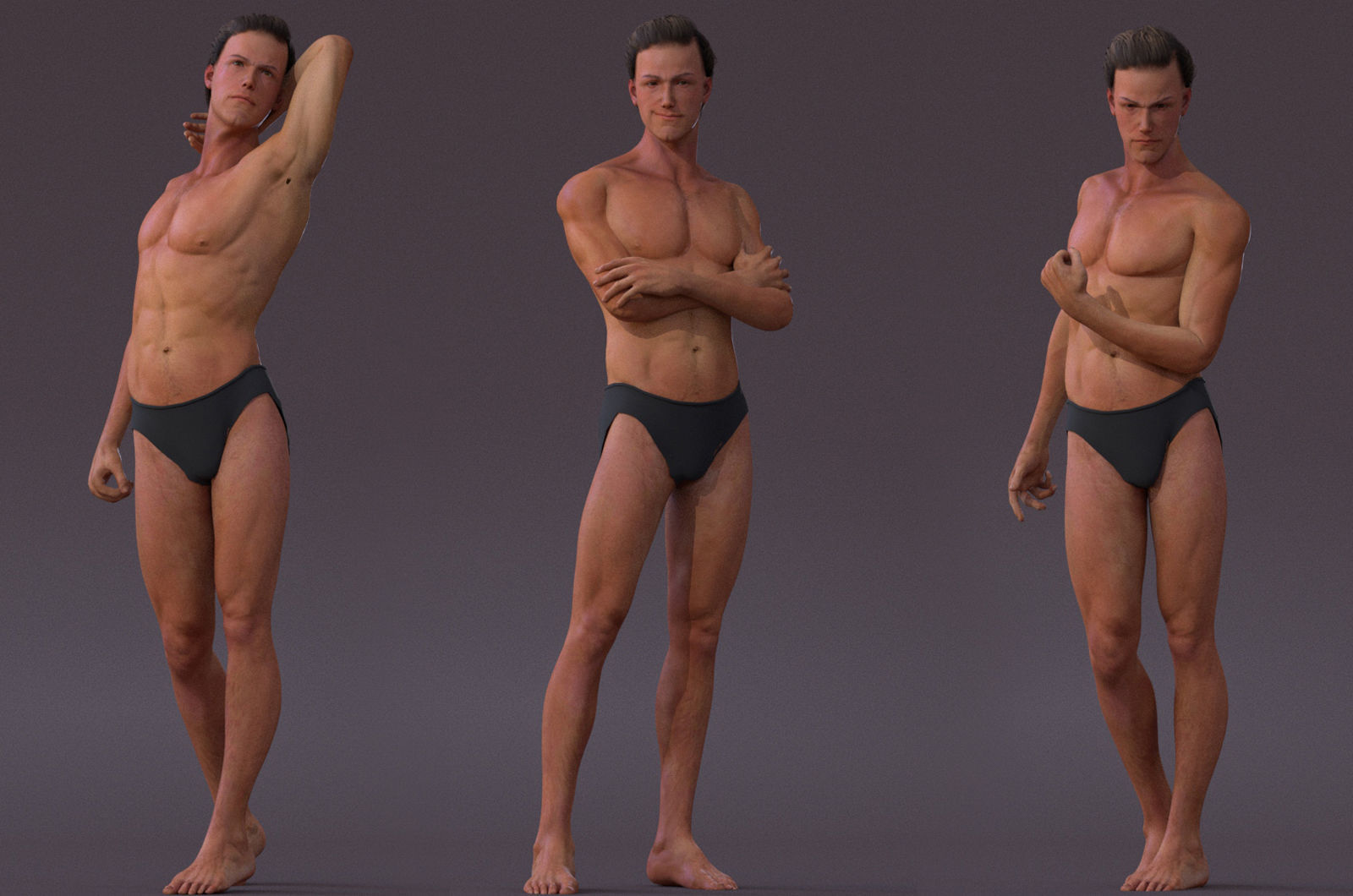 Male Full Body Rig Low-poly 3D model_4