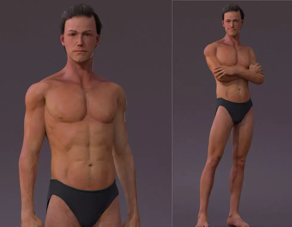 Male Full Body Rig Low-poly 3D model_0