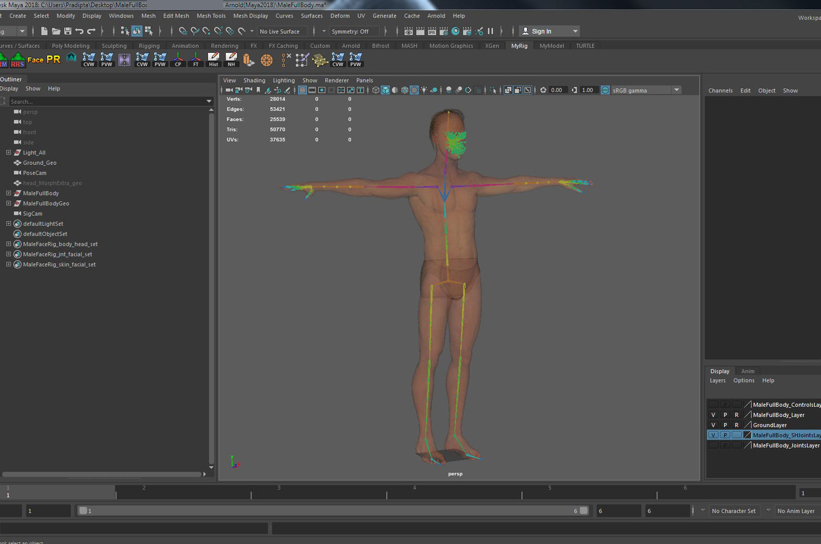 Male Full Body Rig Low-poly 3D model_28