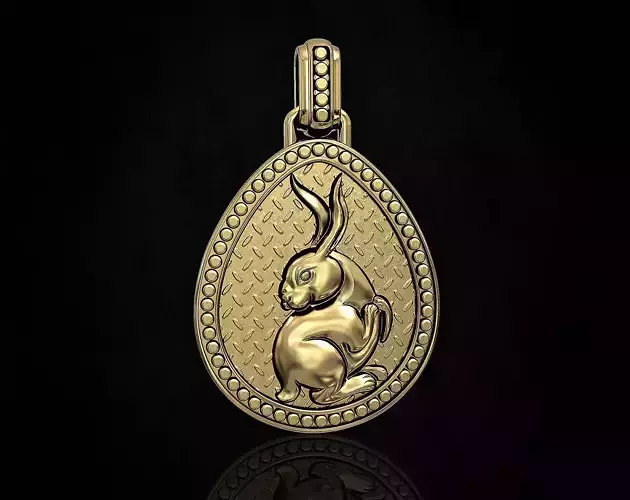 Bunny in Easter egg Pendant 3D print model