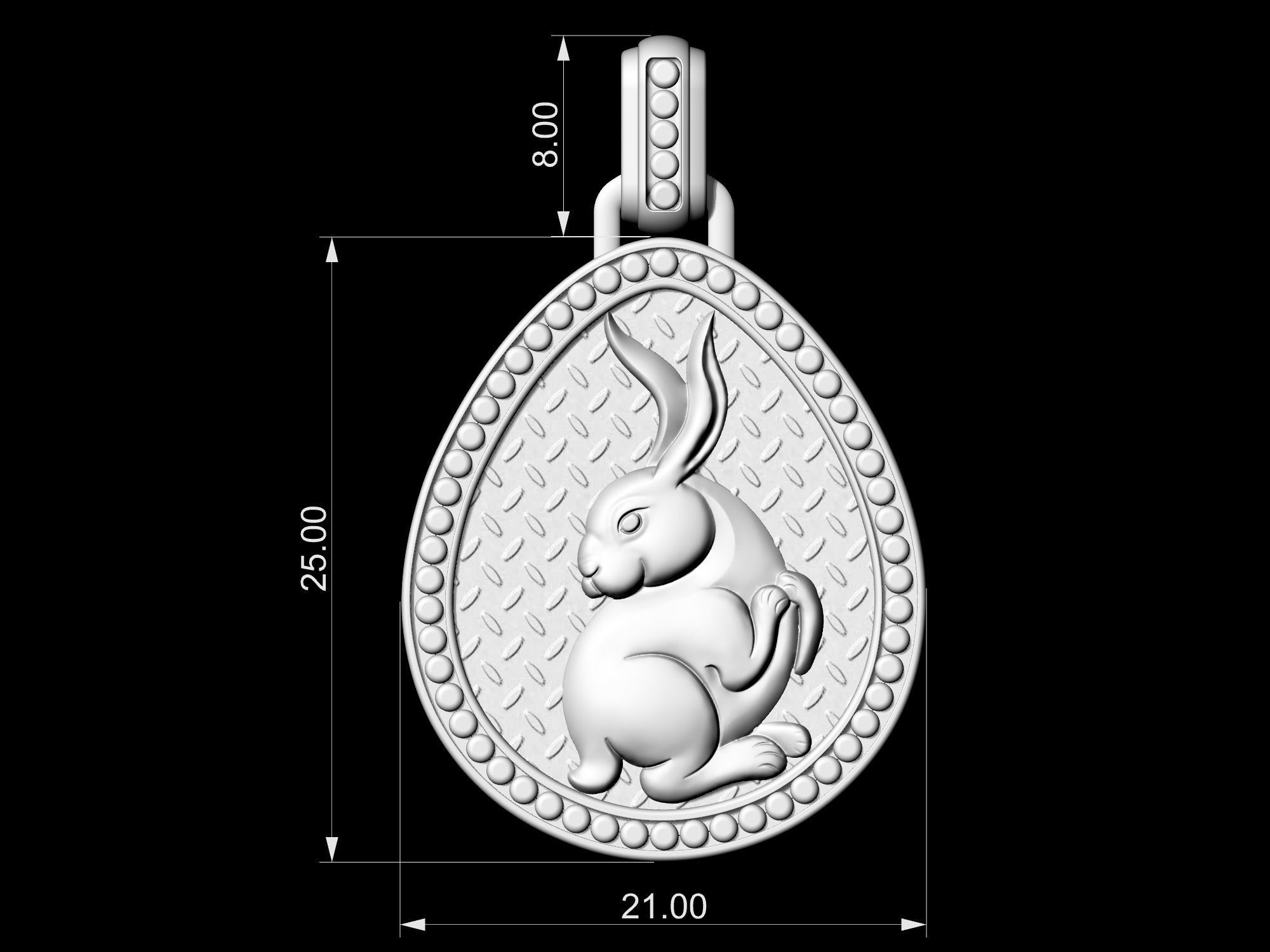 Bunny in Easter egg Pendant 3D print model_8