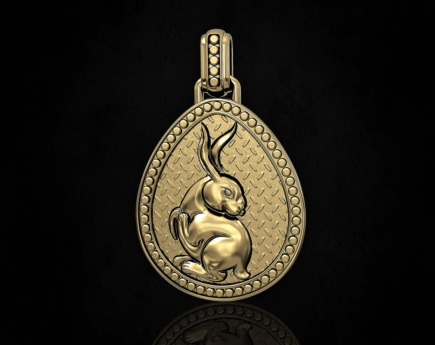 Bunny in Easter egg Pendant 3D print model_2