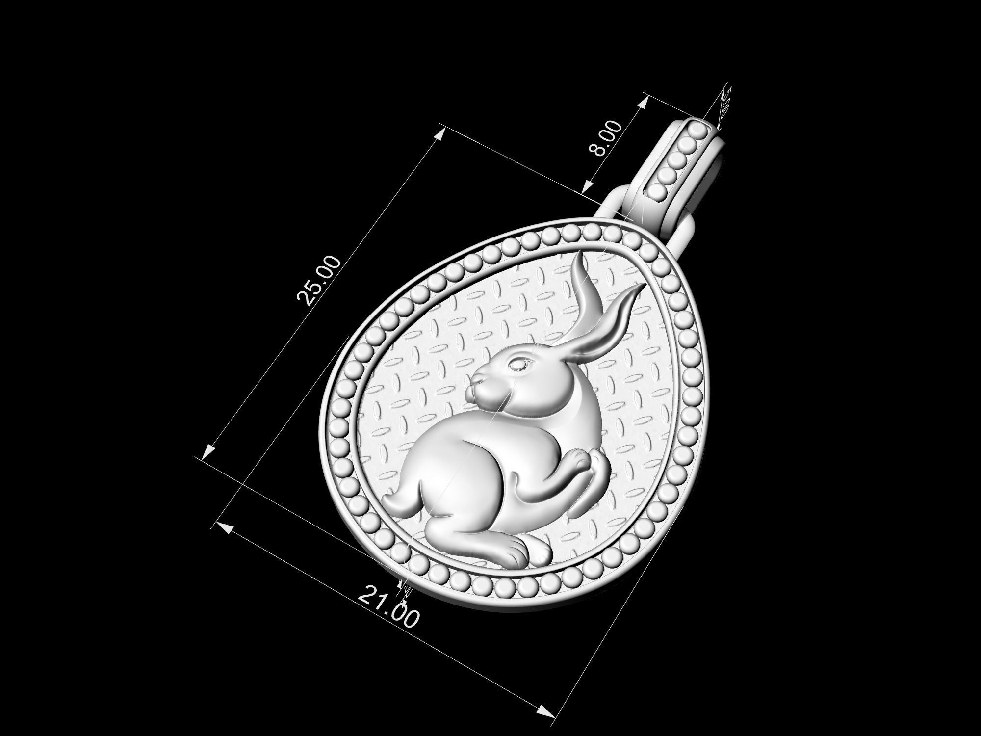 Bunny in Easter egg Pendant 3D print model_10