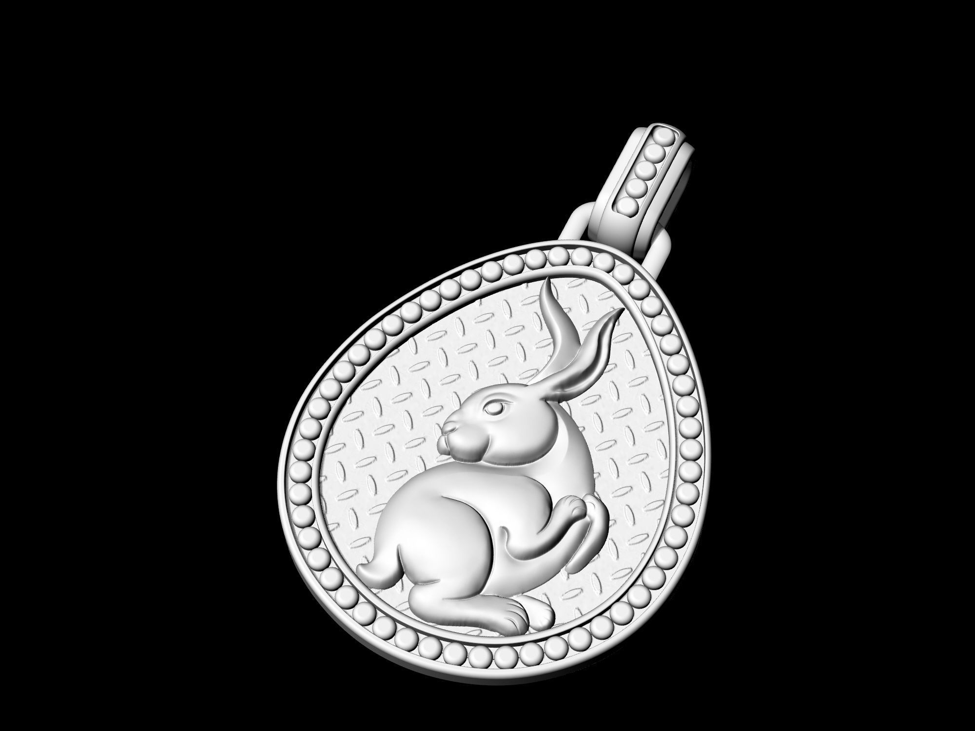 Bunny in Easter egg Pendant 3D print model_5