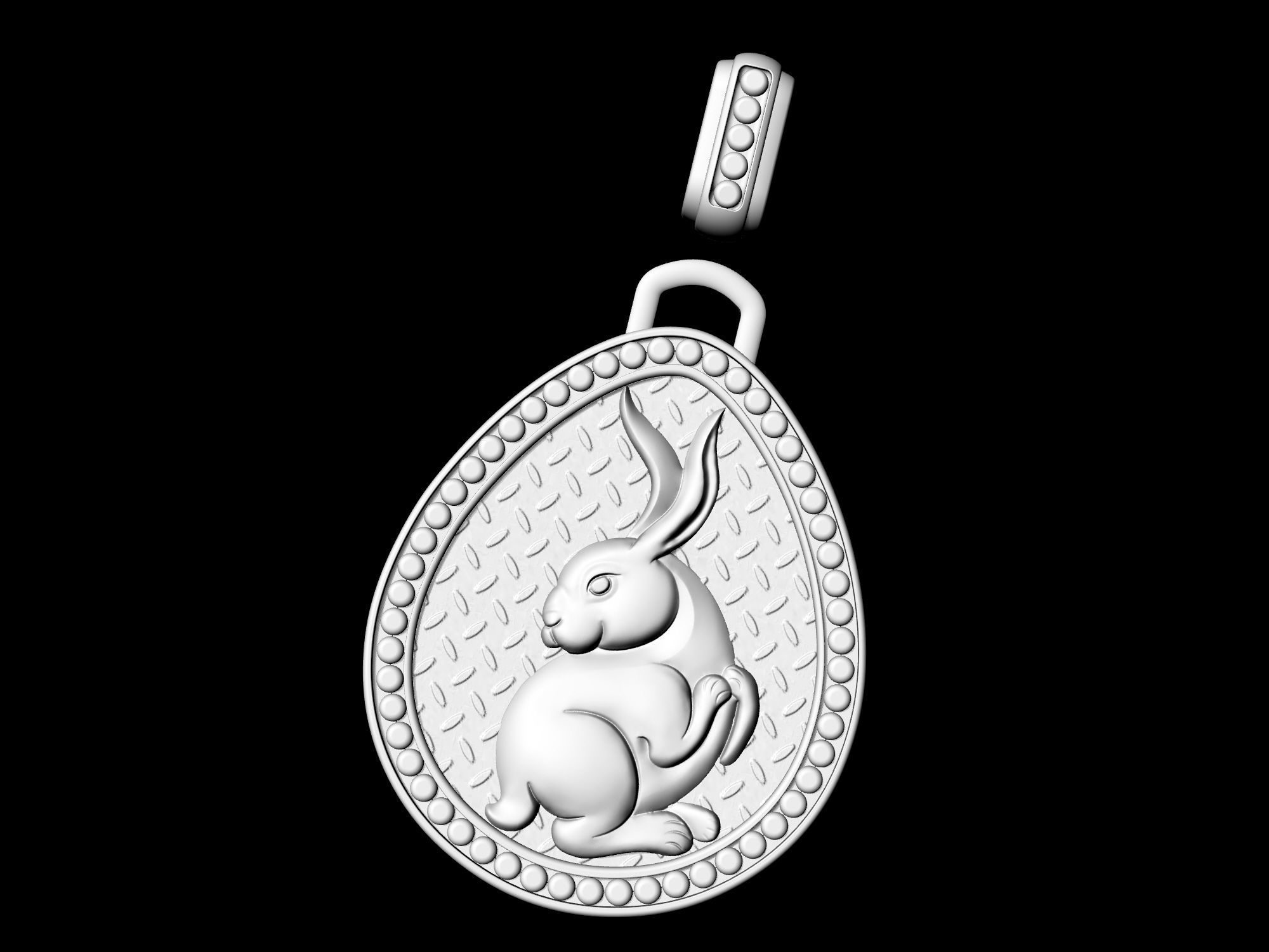 Bunny in Easter egg Pendant 3D print model_6