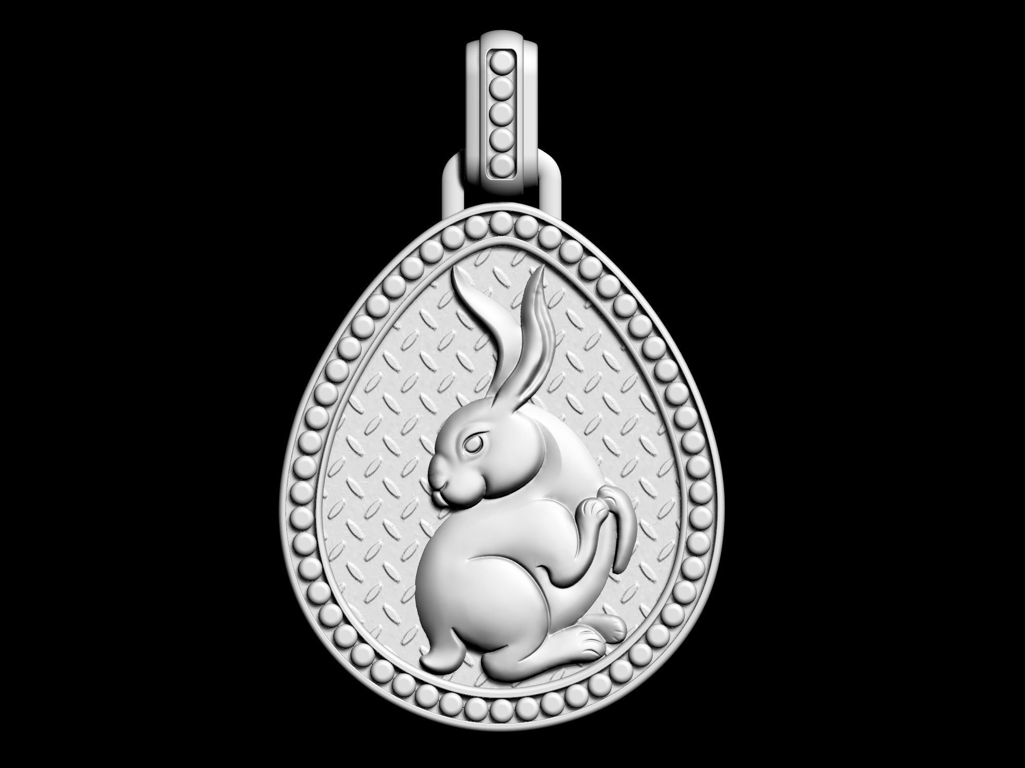 Bunny in Easter egg Pendant 3D print model_3