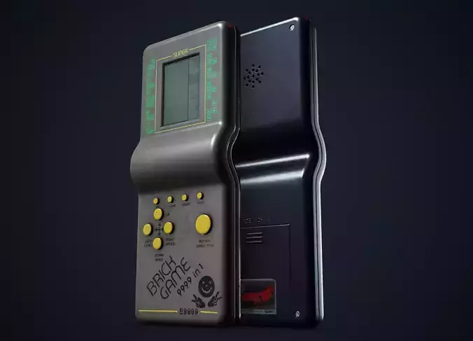 Tetris game portable console Low-poly 3D model