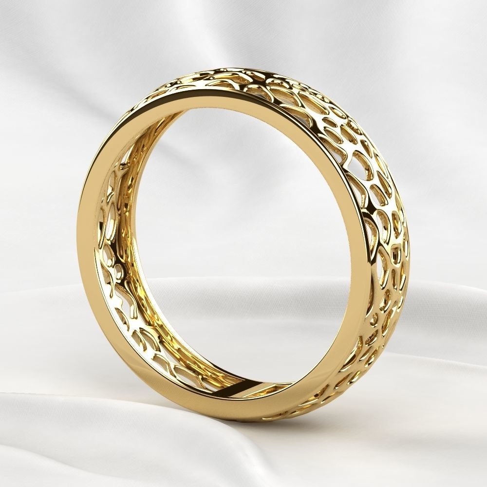 Voronoi Style Wedding Rings 3D print model_19