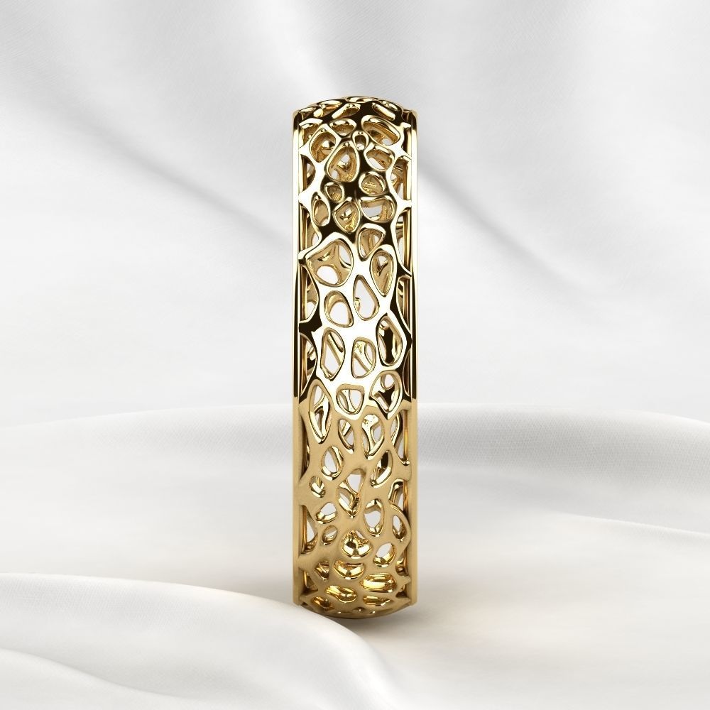 Voronoi Style Wedding Rings 3D print model_21