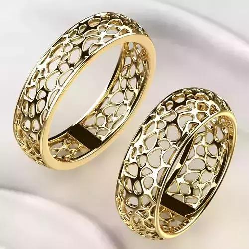 Voronoi Style Wedding Rings
