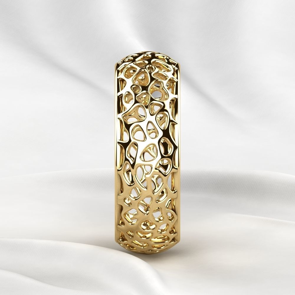 Voronoi Style Wedding Rings 3D print model_25