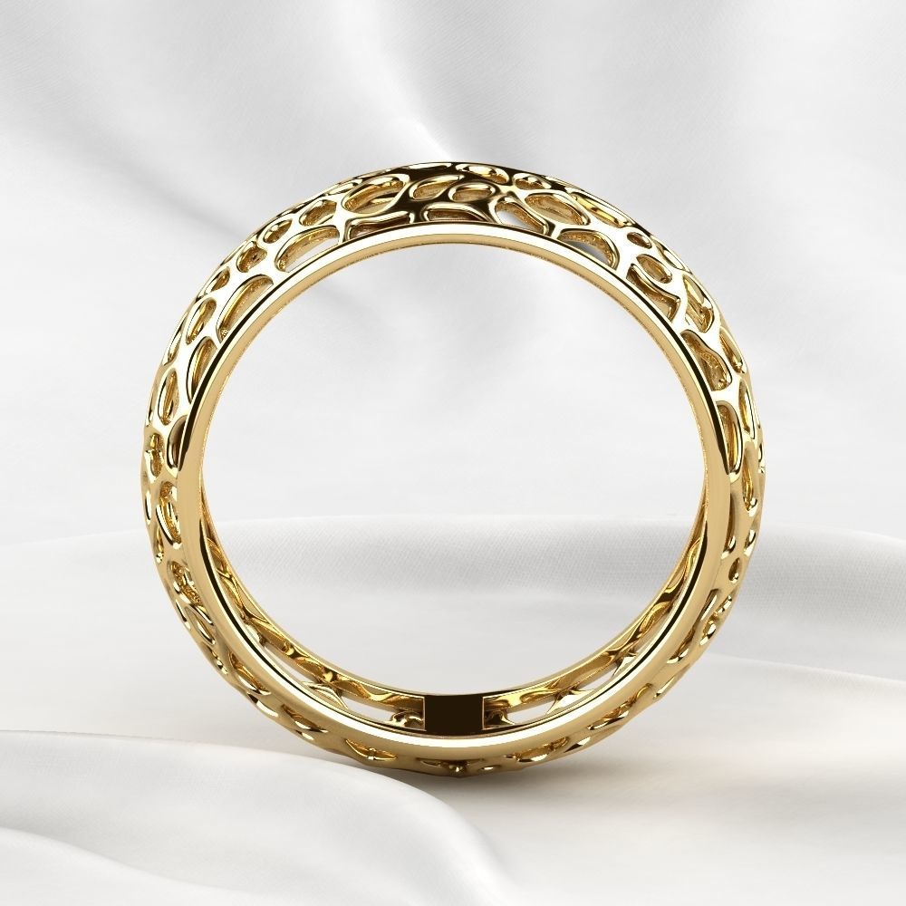 Voronoi Style Wedding Rings 3D print model_22