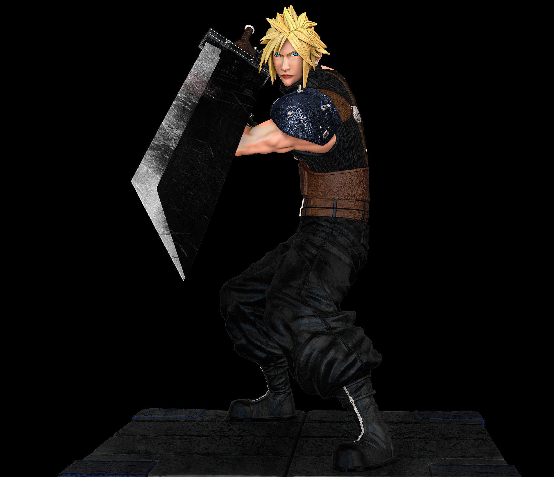 Cloud Strife Final Fantasy 7 REMAKE 3D print model_1
