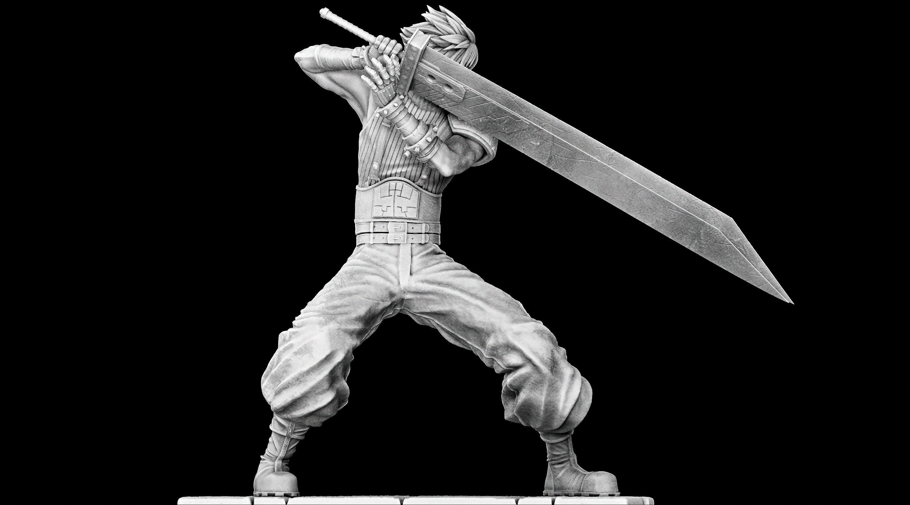 Cloud Strife Final Fantasy 7 REMAKE 3D print model_4