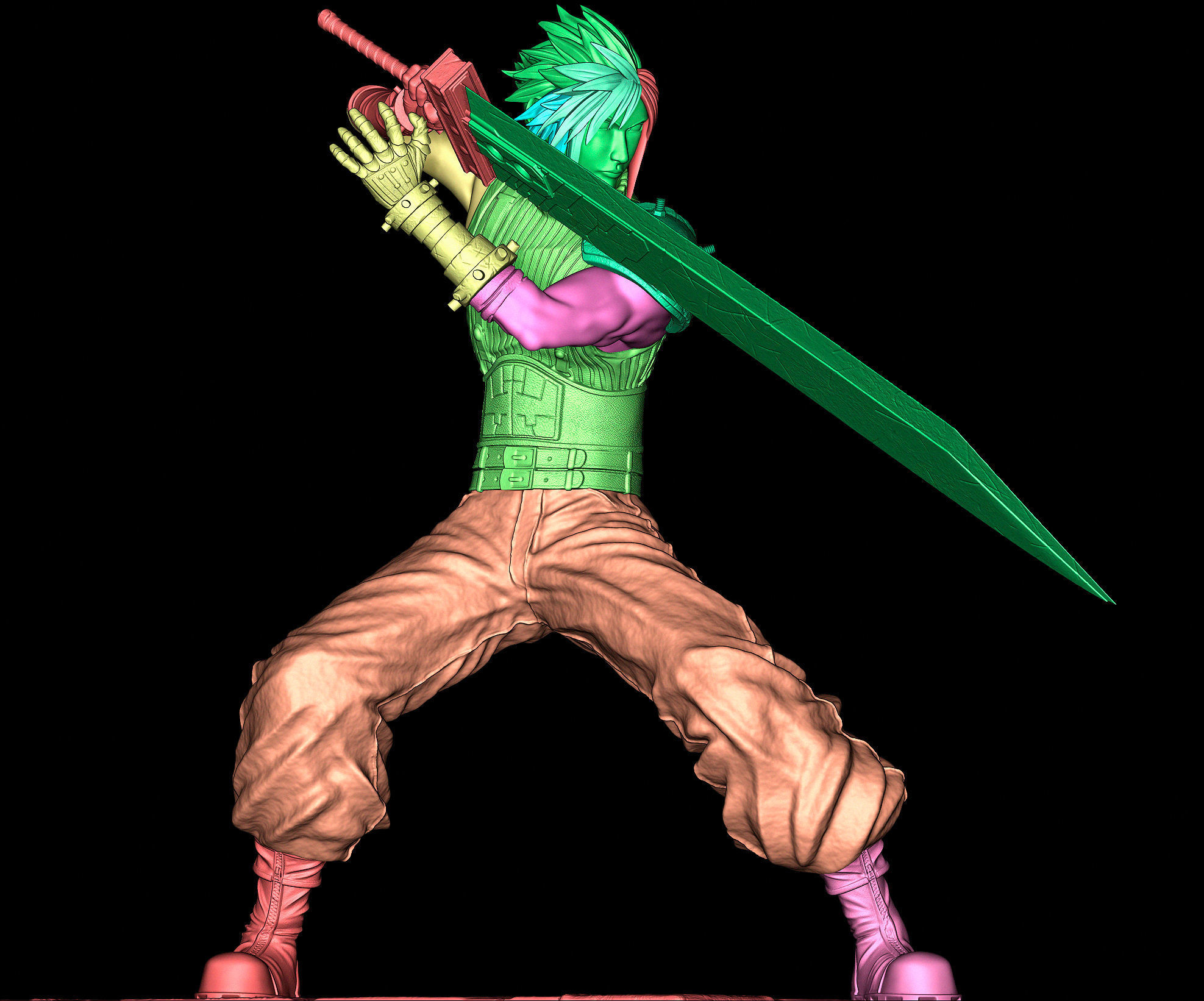 Cloud Strife Final Fantasy 7 REMAKE 3D print model_5