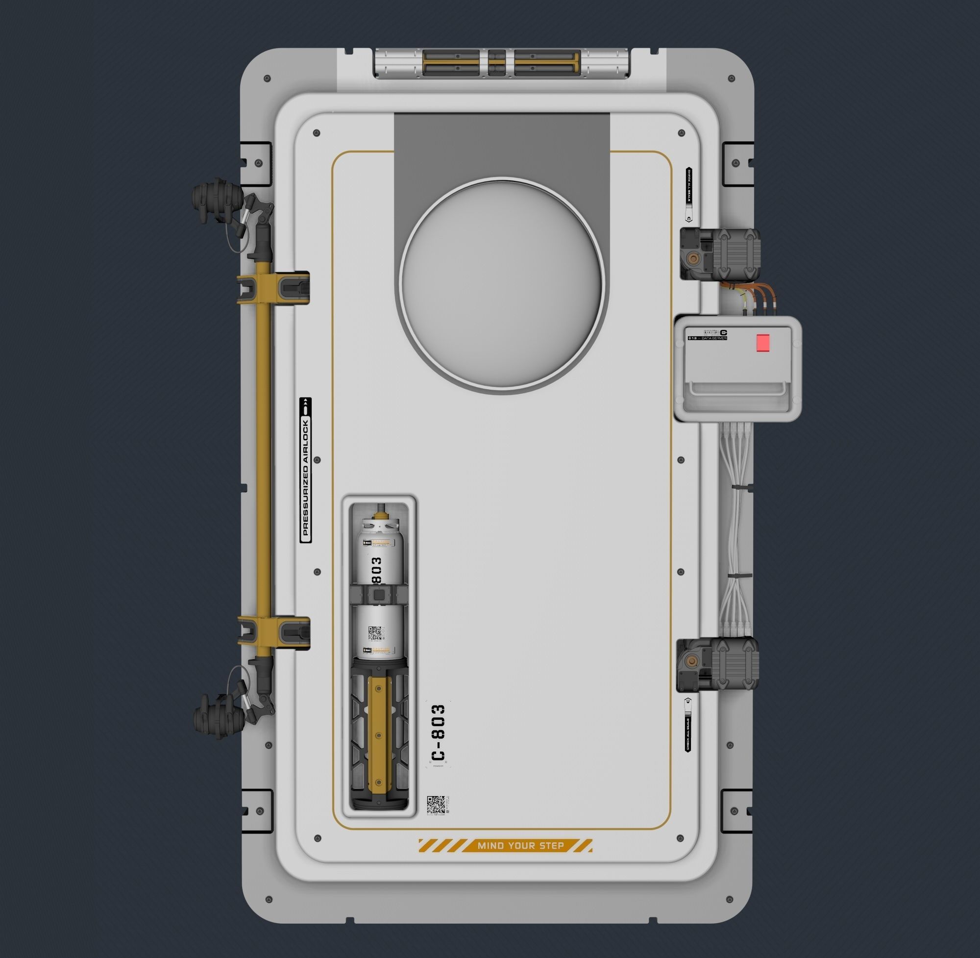 Scifi Moonbase Door 3D model_7