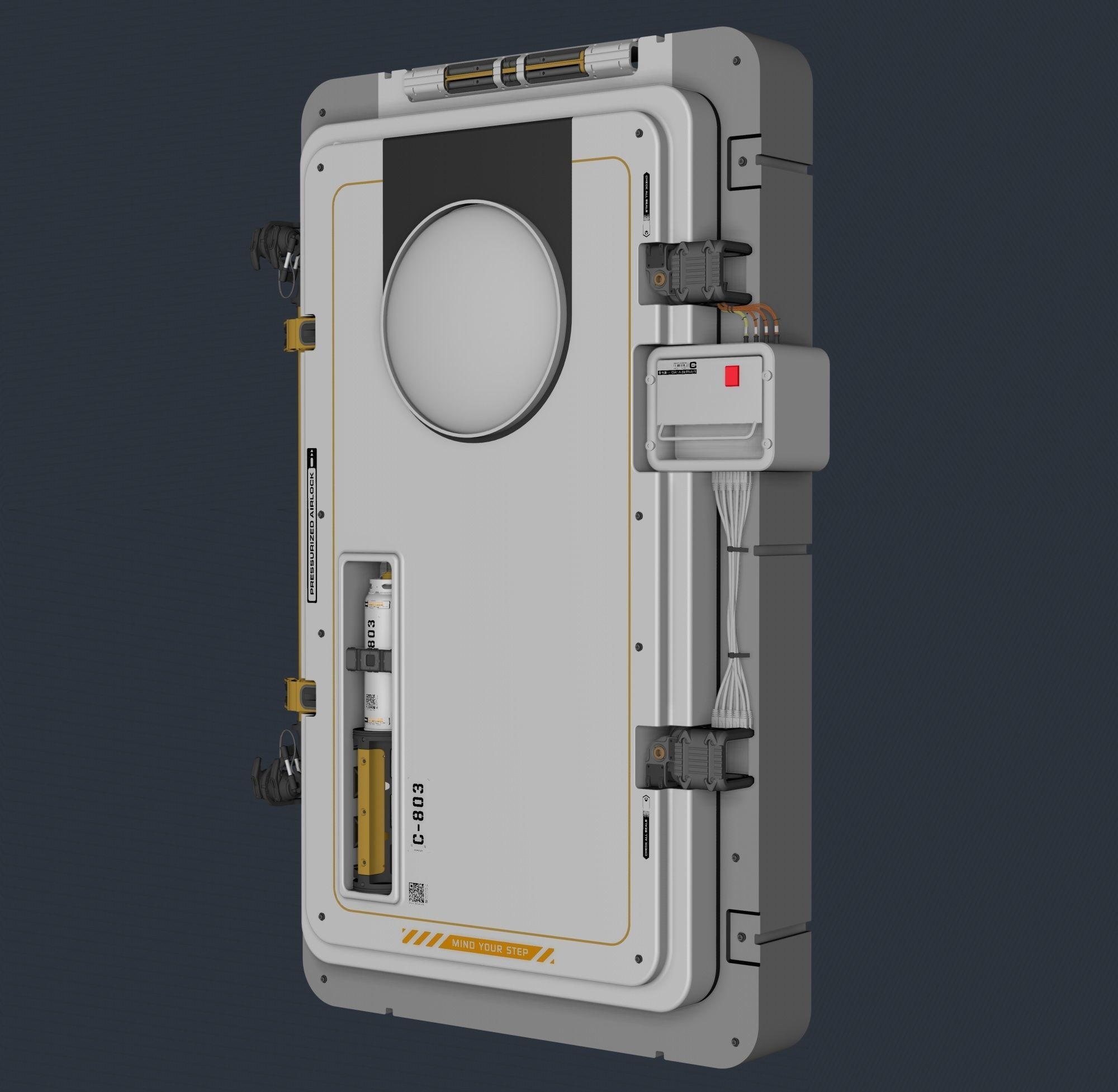 Scifi Moonbase Door 3D model_6