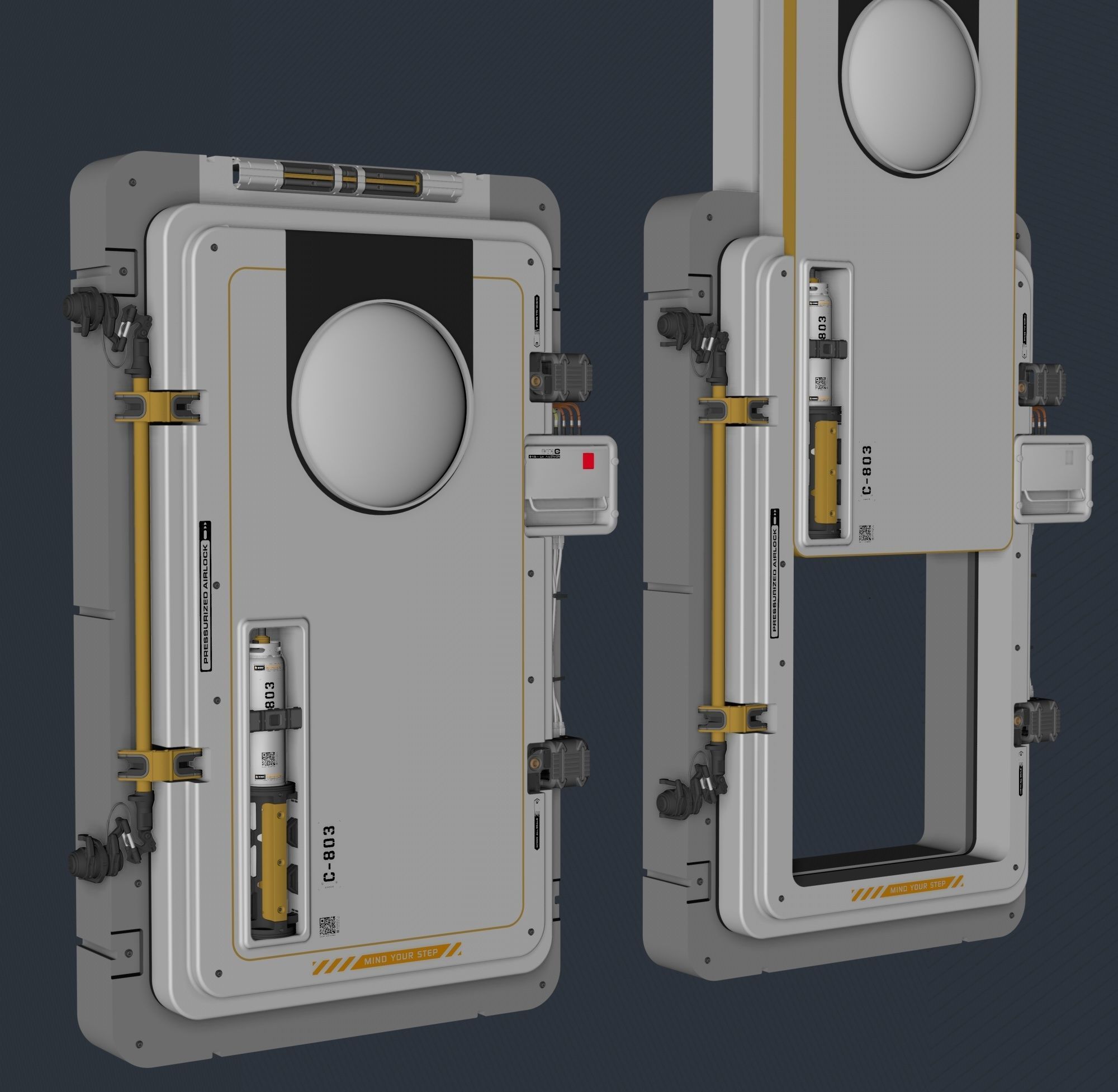Scifi Moonbase Door 3D model_5