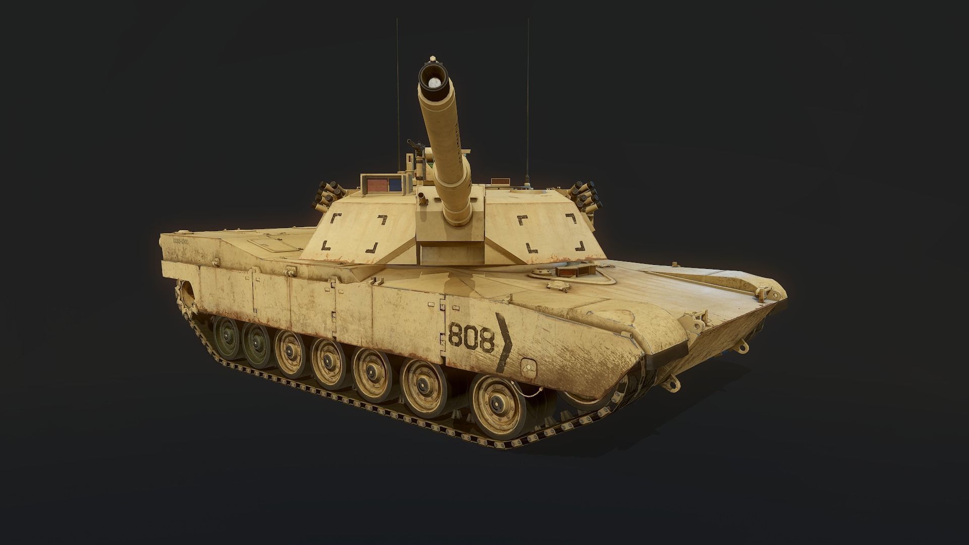 M1 Abrams Low-poly 3D model_7