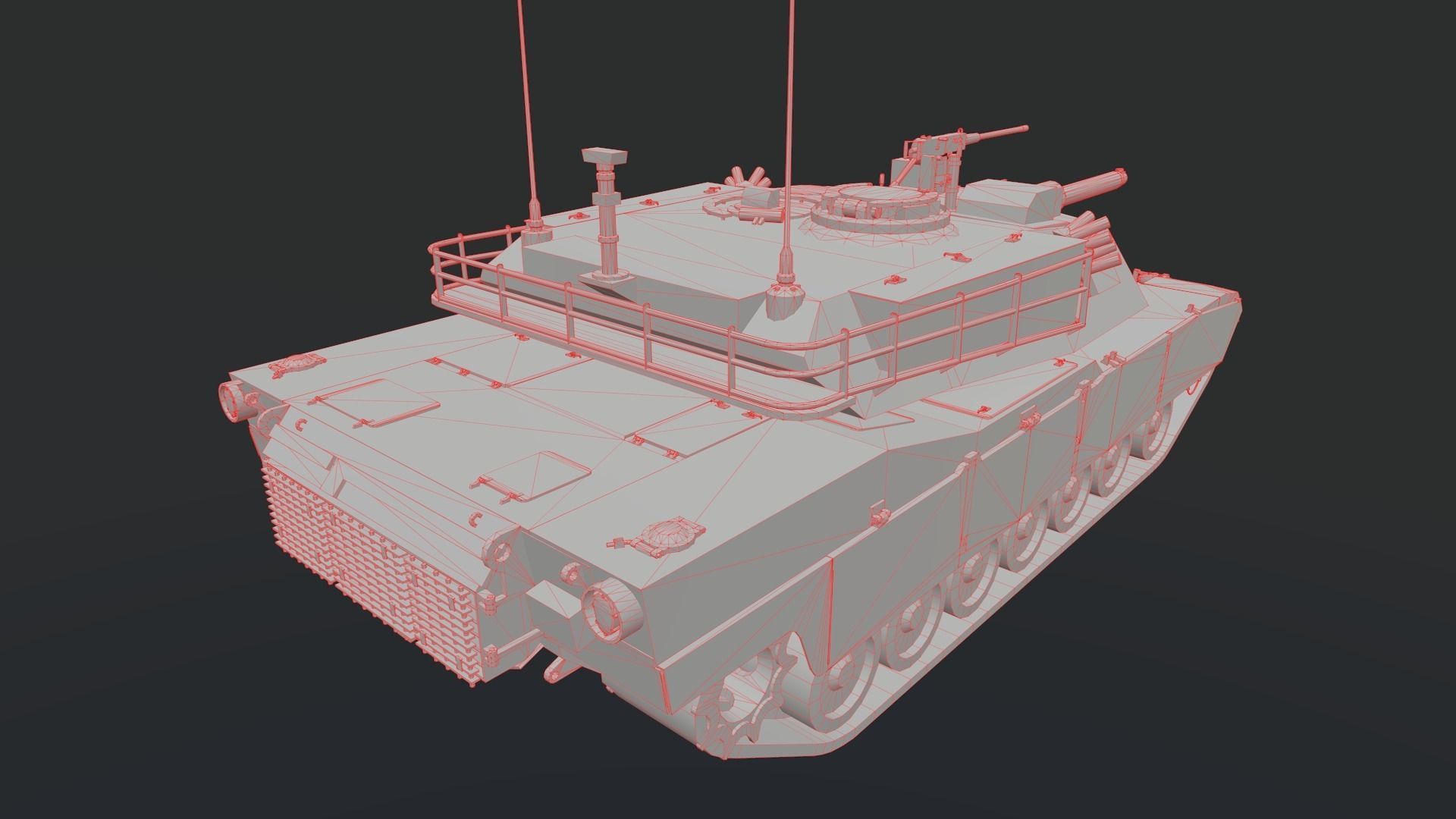 M1 Abrams Low-poly 3D model_17