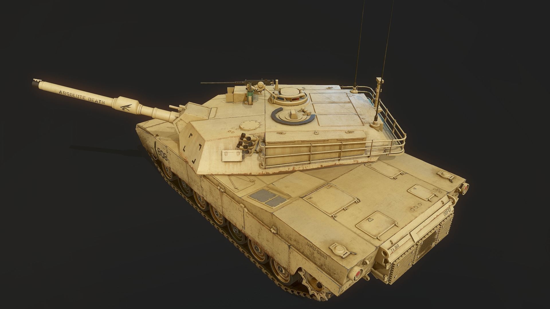 M1 Abrams Low-poly 3D model_11