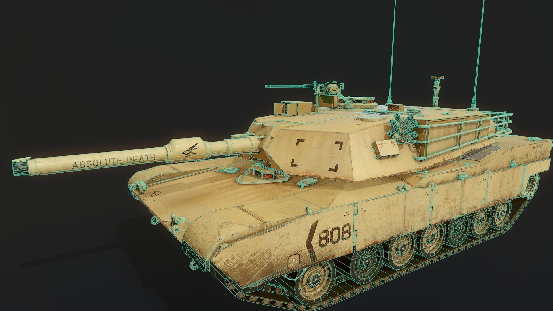 M1 Abrams Low-poly 3D model_14
