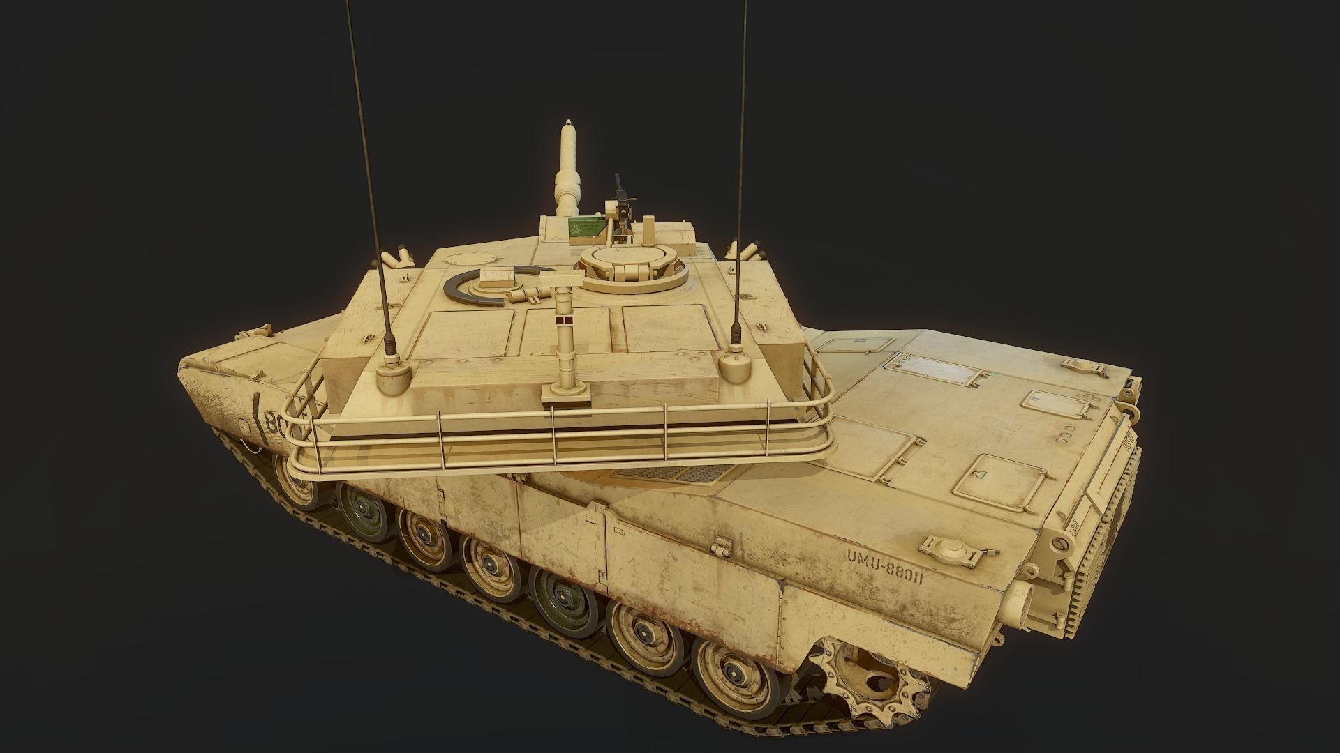 M1 Abrams Low-poly 3D model_10
