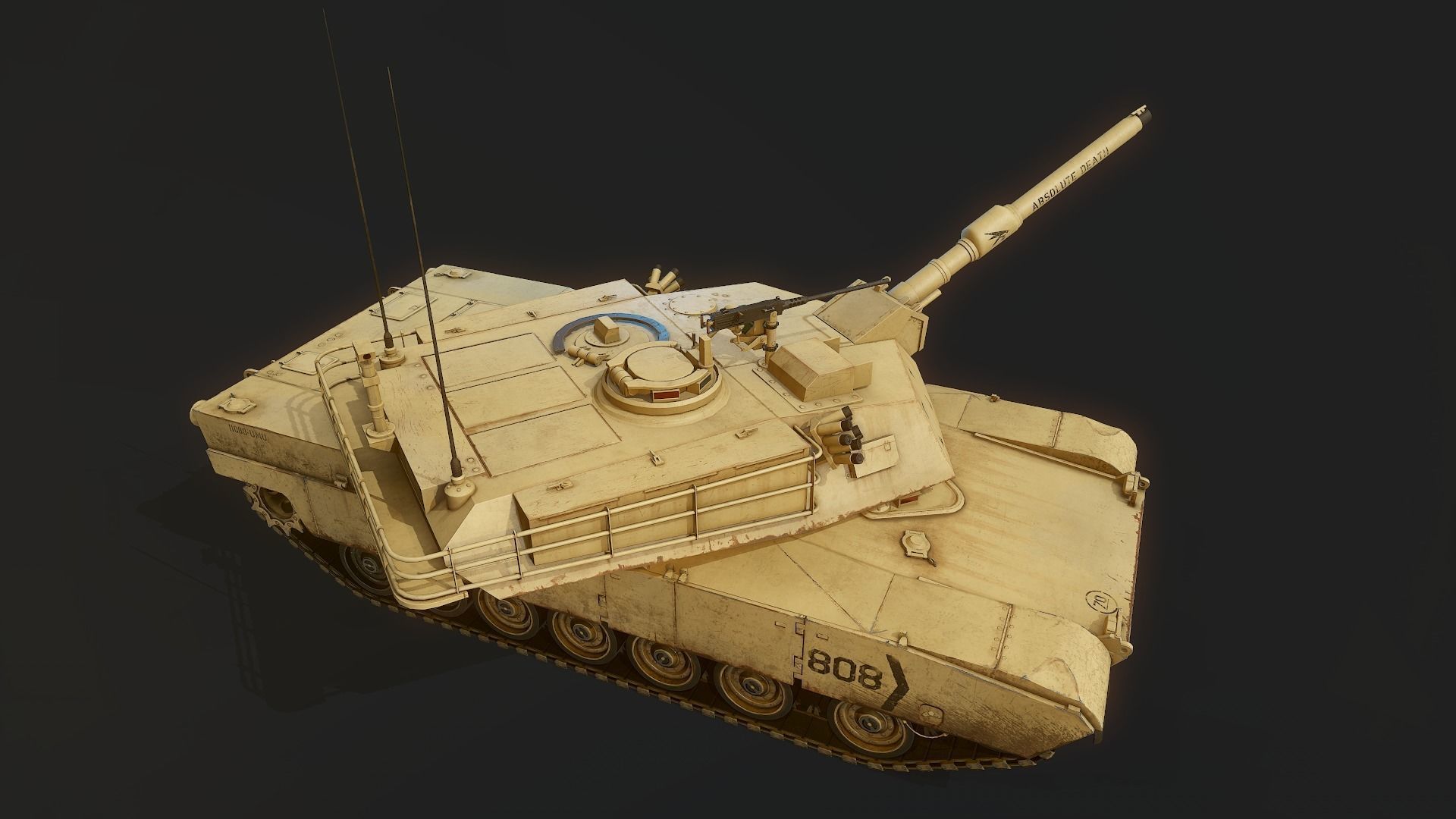 M1 Abrams Low-poly 3D model_9
