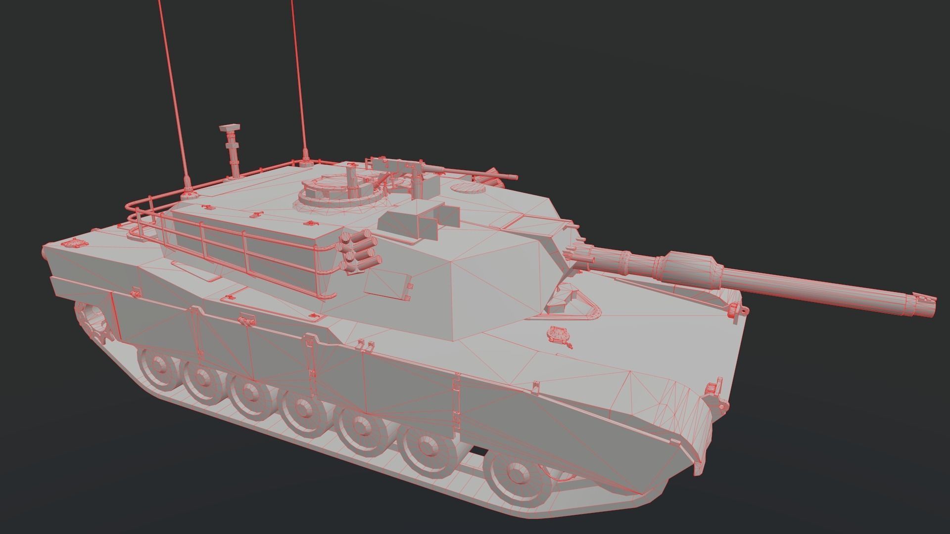 M1 Abrams Low-poly 3D model_16