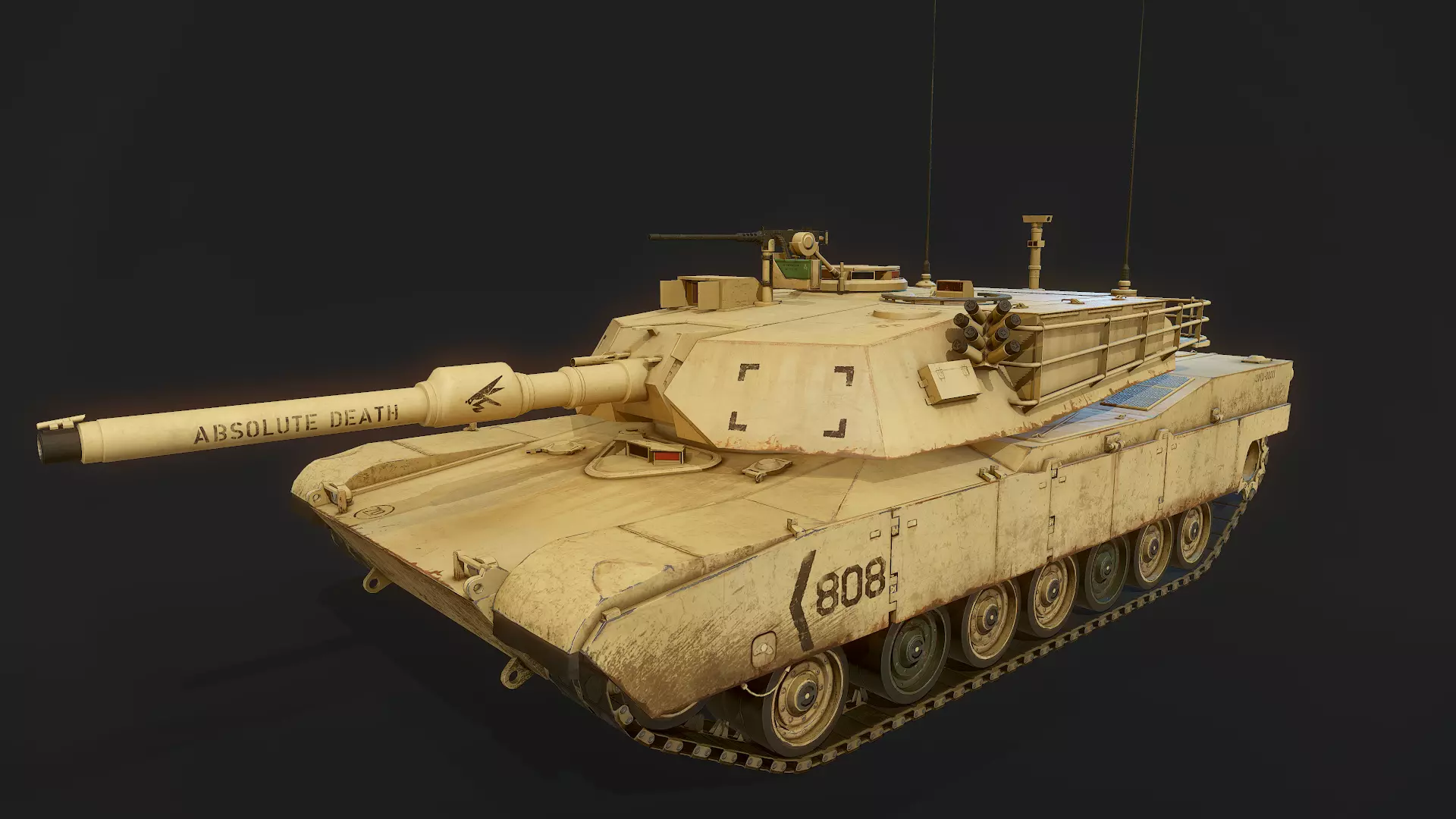 M1 Abrams Low-poly 3D model_0