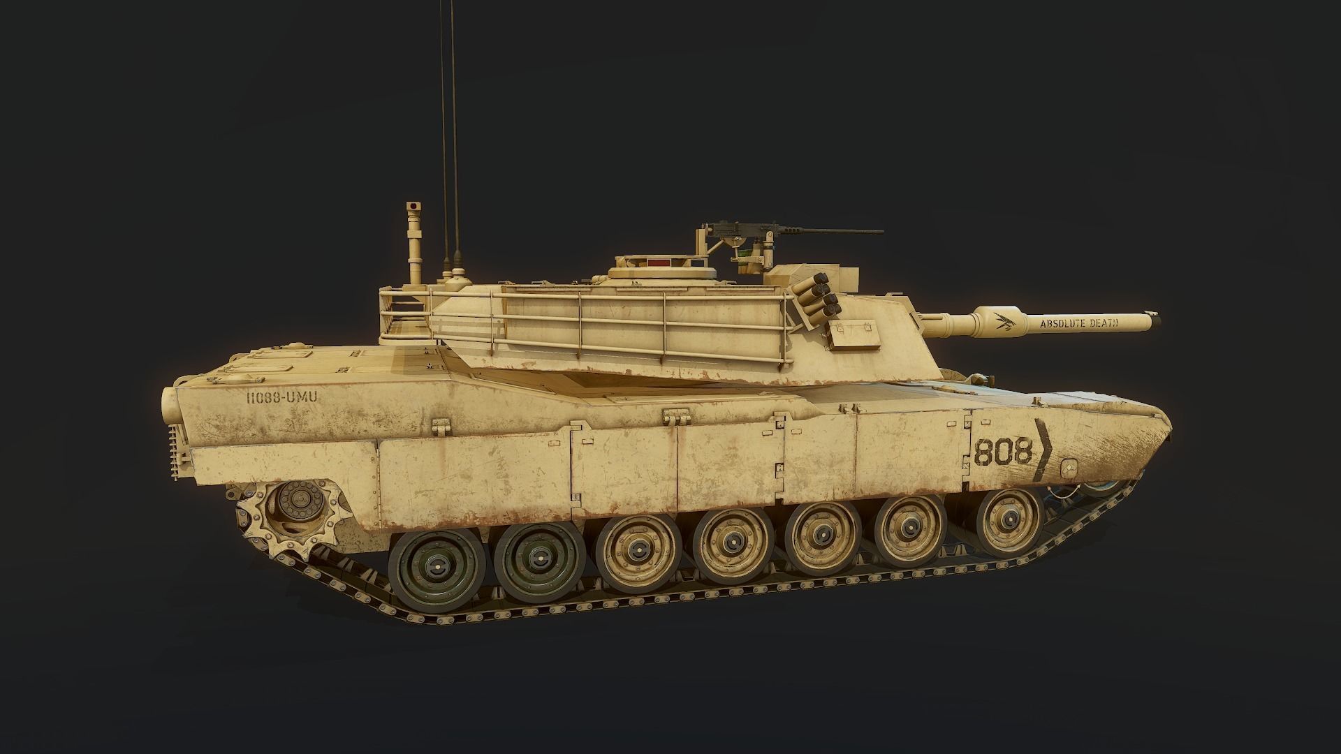 M1 Abrams Low-poly 3D model_2