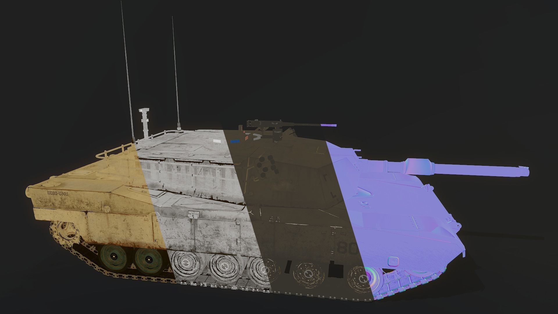 M1 Abrams Low-poly 3D model_18