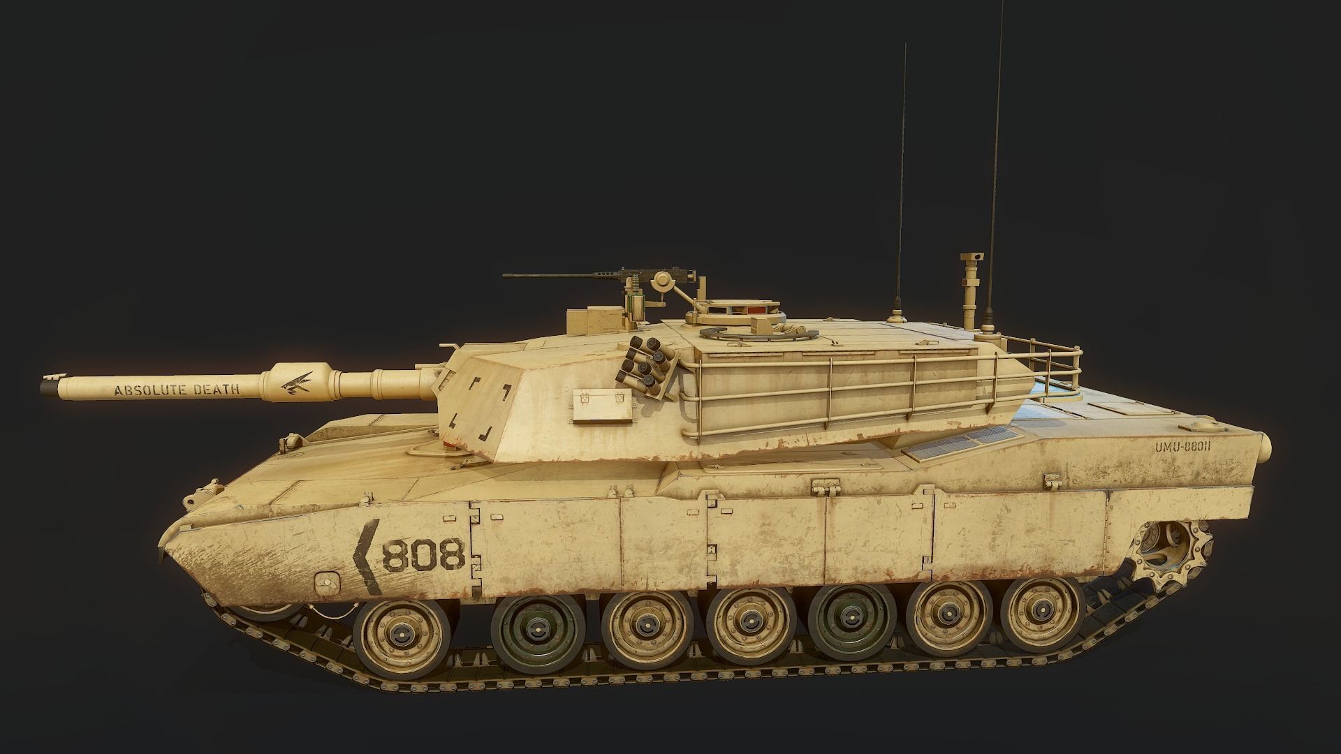 M1 Abrams Low-poly 3D model_4
