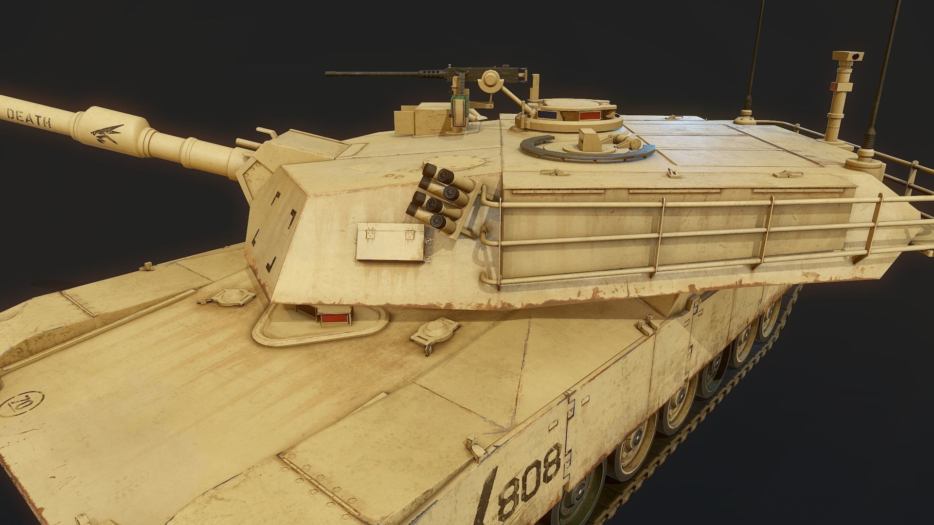 M1 Abrams Low-poly 3D model_8