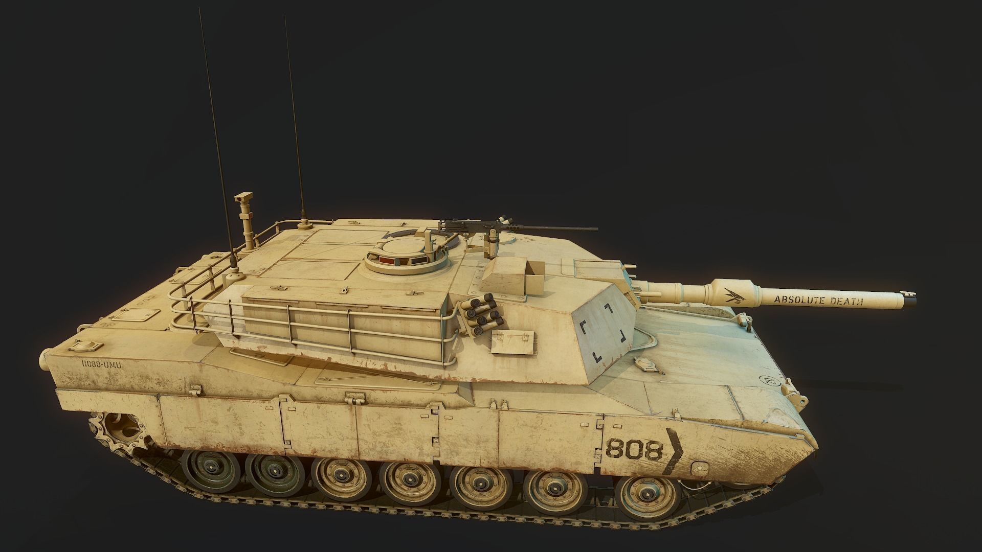 M1 Abrams Low-poly 3D model_12