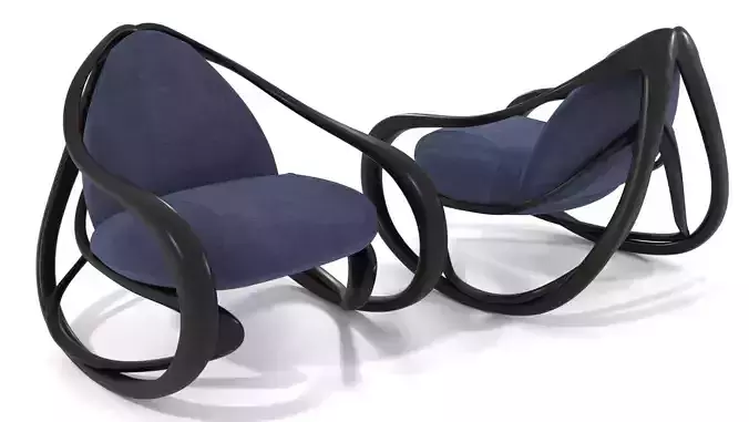 Rocking armchair Move-DrW-BlV 3D model