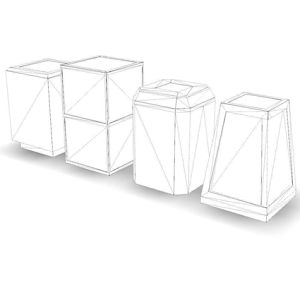 Trash Bins Low-poly 3D model_3