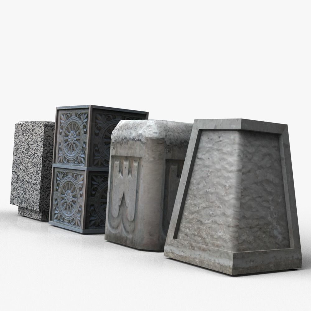 Trash Bins Low-poly 3D model_2