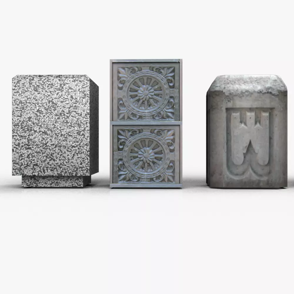 Trash Bins Low-poly 3D model_0