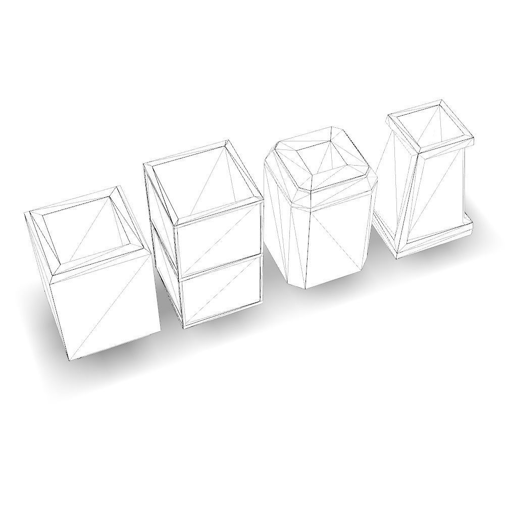 Trash Bins Low-poly 3D model_4