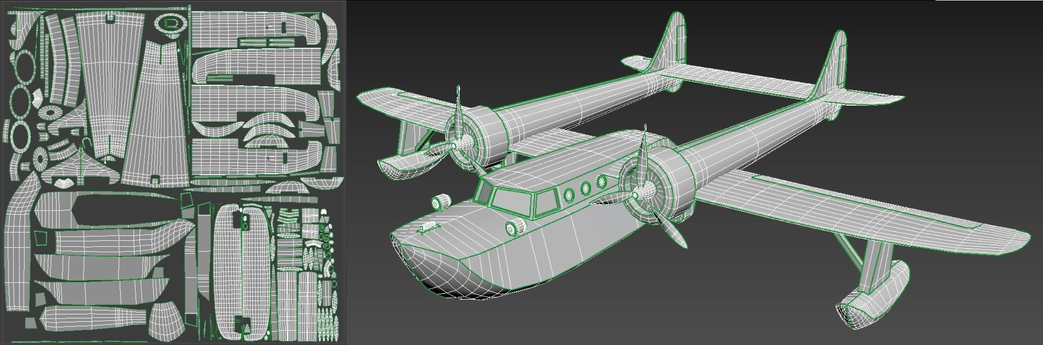 Plane TaleSpin Low-poly 3D model_16