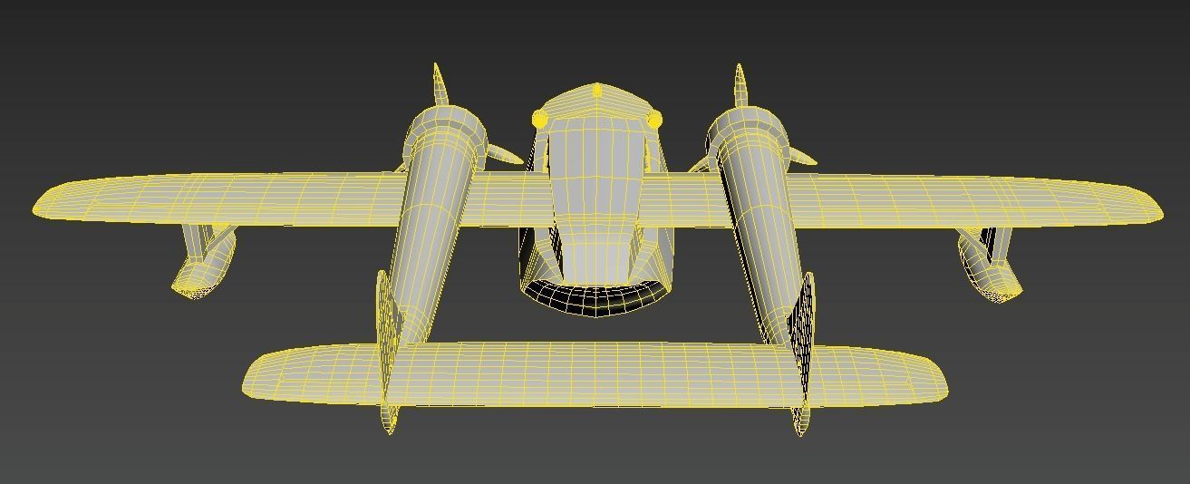 Plane TaleSpin Low-poly 3D model_12