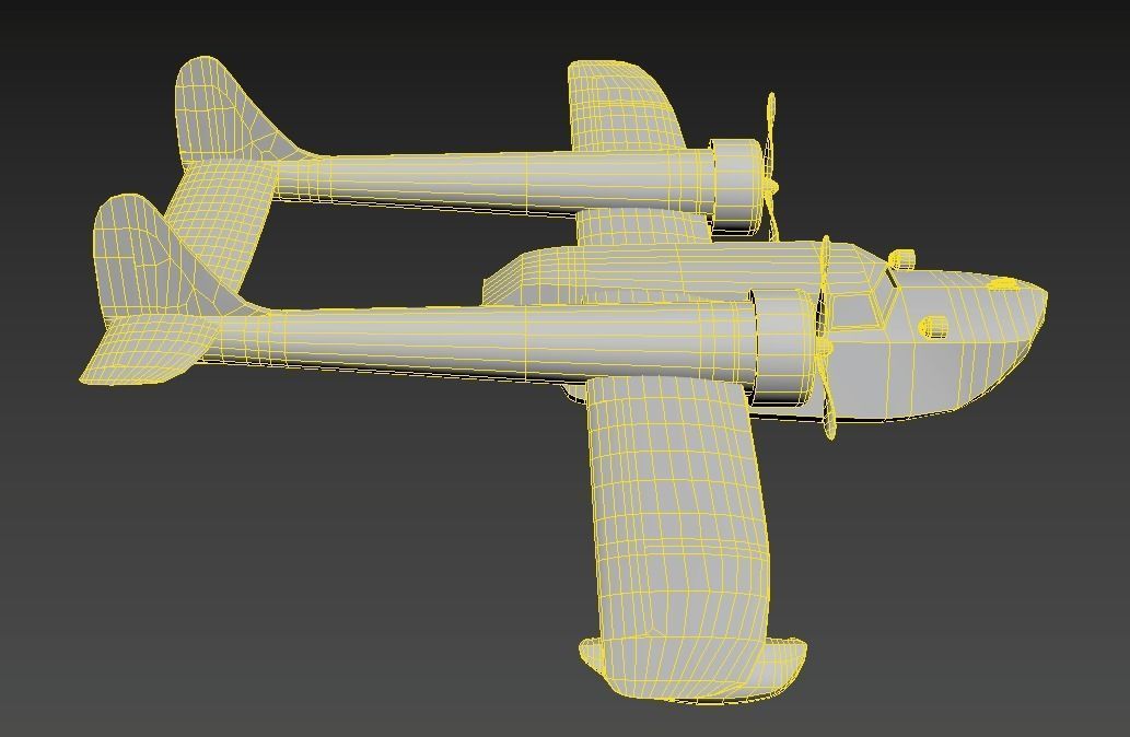 Plane TaleSpin Low-poly 3D model_9