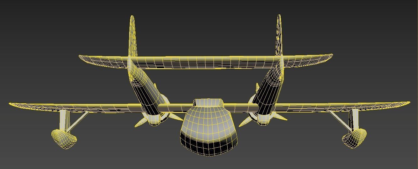 Plane TaleSpin Low-poly 3D model_13