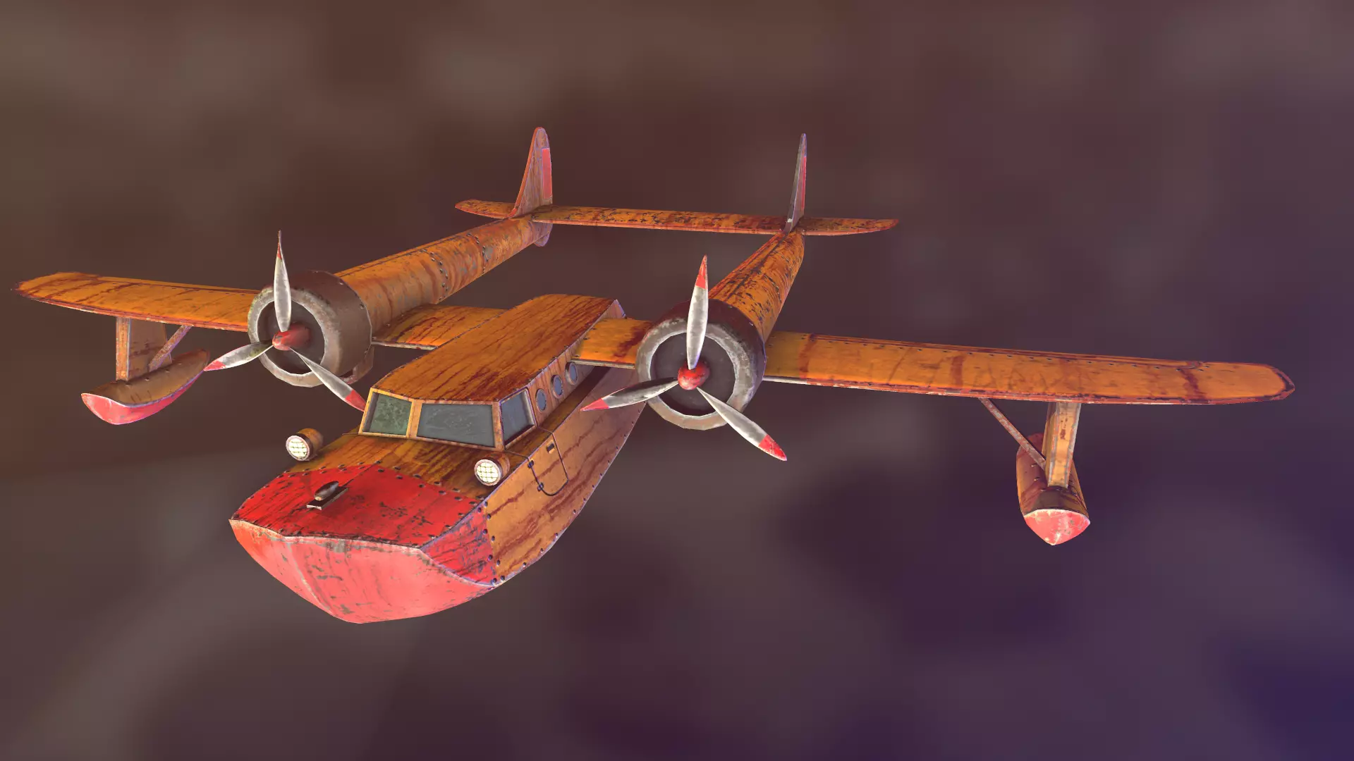 Plane TaleSpin Low-poly 3D model_0