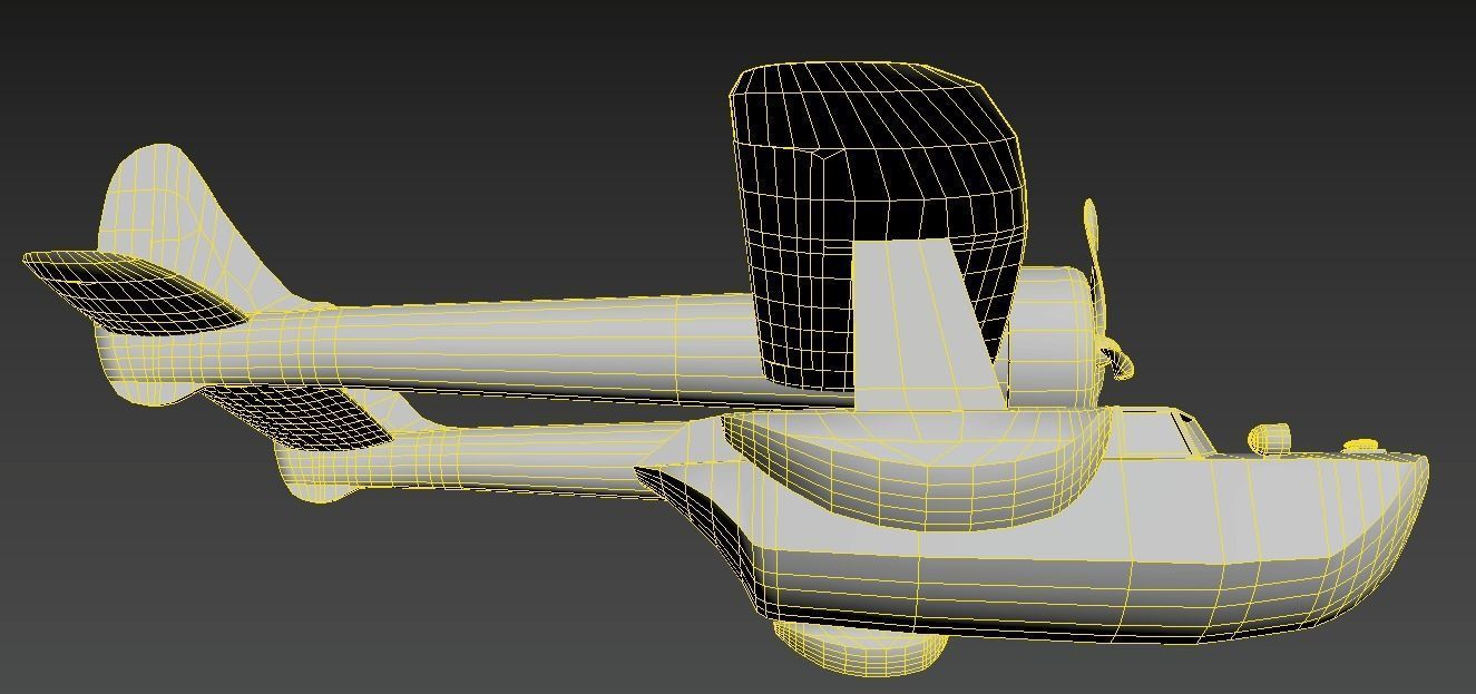 Plane TaleSpin Low-poly 3D model_10