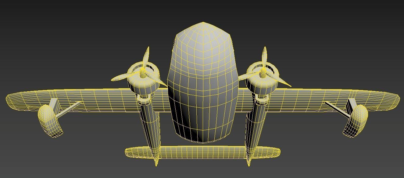 Plane TaleSpin Low-poly 3D model_4