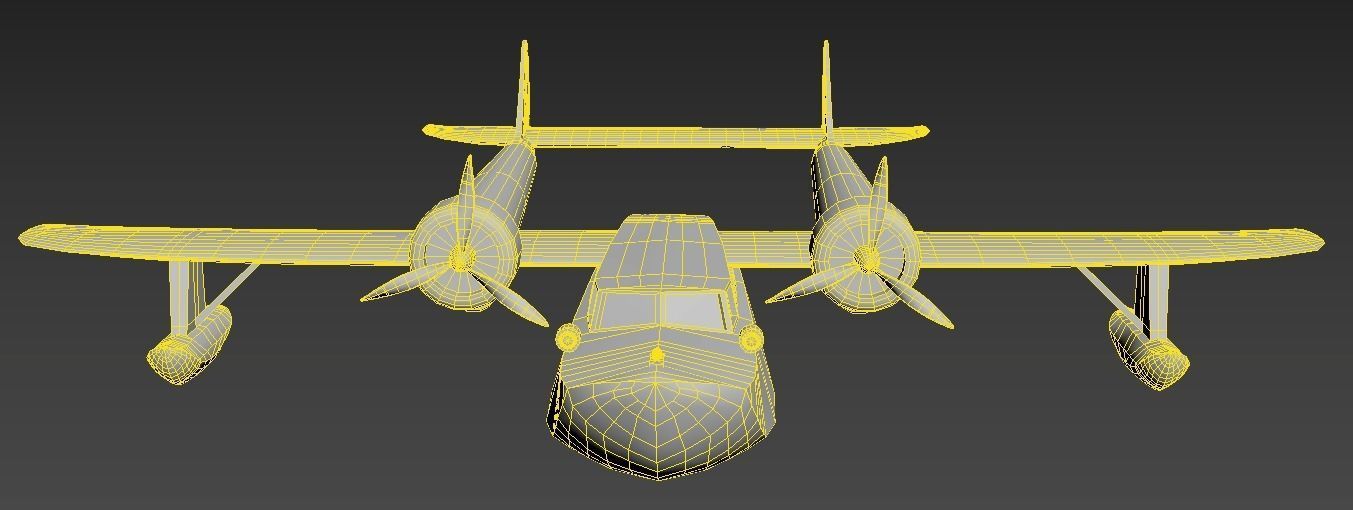 Plane TaleSpin Low-poly 3D model_3